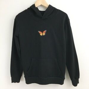 Monarch Butterfly Black Pop Over Hoodie